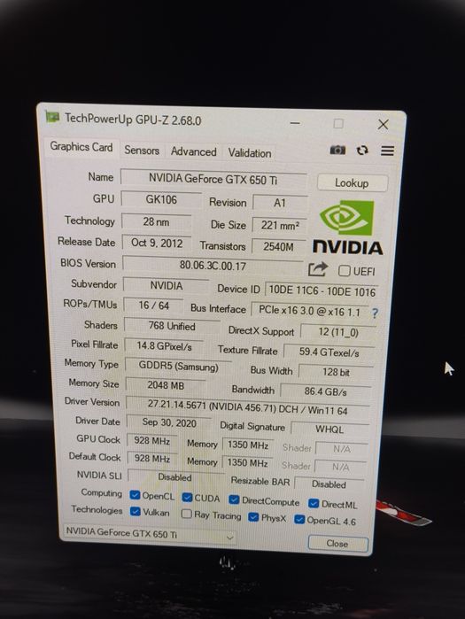 Видеокарта GTX 650 TI