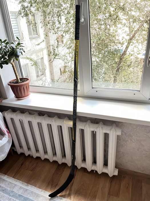 хоккейный шлем, клюшка