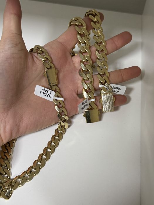 Lant si bratara cuban aur 14k