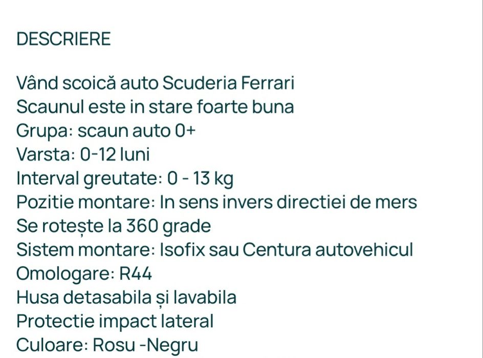 Scoica auto Scuderia Ferrari