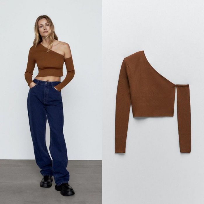 Коричневый топ Zara
