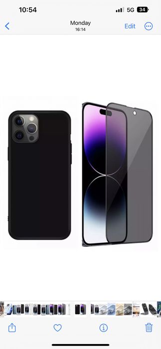 Iphone 13/14/PRO/MAX/PLUS Husa Silicon Clear Black + Folie Sticla Edge