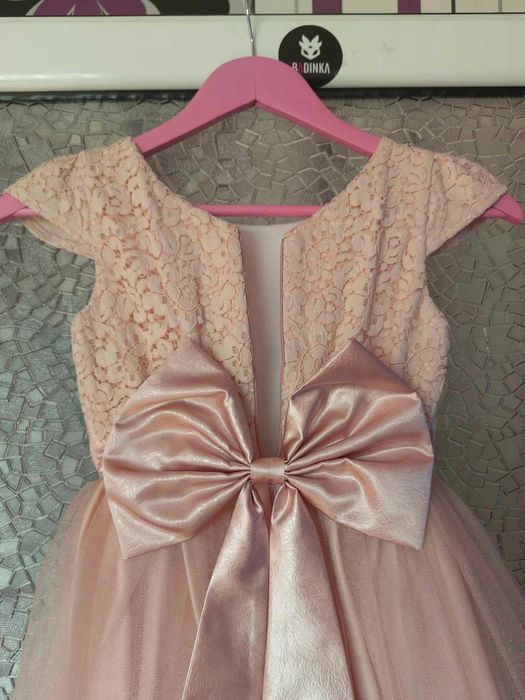 Детска шаферска рокля, цвят - пепел от рози