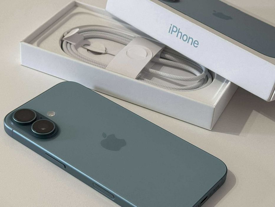 Бартер! Гаранция! iPhone 16 Teal (синьо-зелен) 100% Капацитет.