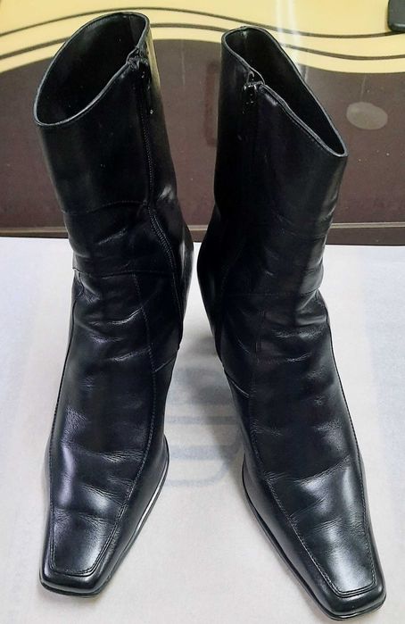 Cizme damă scurte, din piele naturală