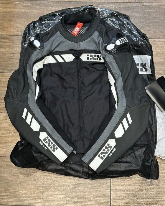 Jacheta moto piele-texil Racing cocoasa IXS NOUA. 52. Geaca moto