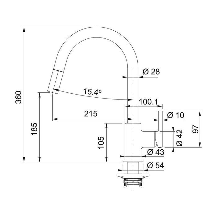 FRANKE Baterie premium cu dus extractibil