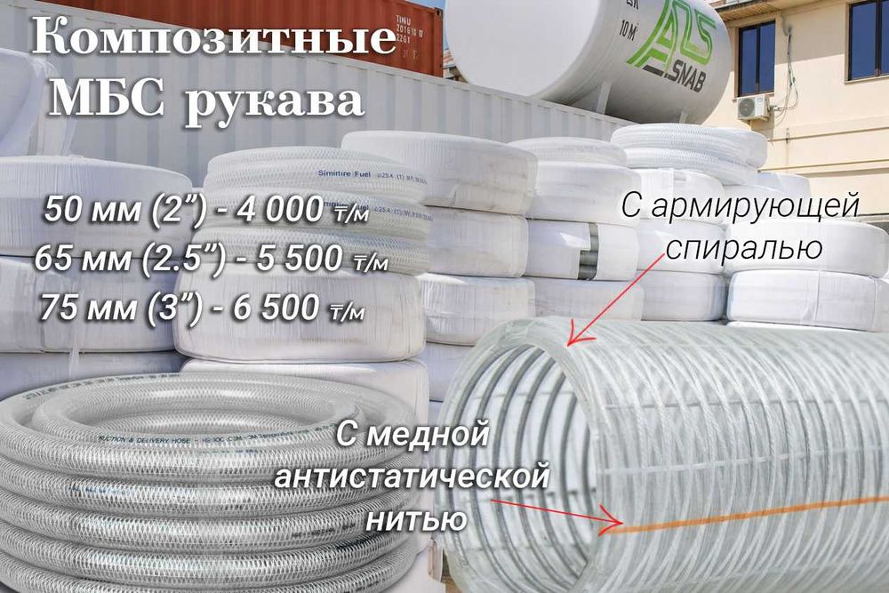 Композитный шланг рукав для дизеля бензина масла  МБС  ПВХ.