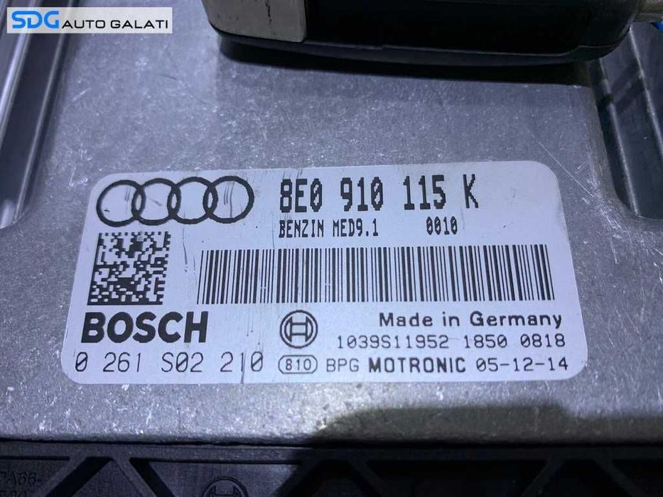 Kit Pornire Complet ECU Calculator Motor Cip Cheie si Imobilizator Audi A4 B7 2.0 TFSI BWE 2005 - 2008 Cod 8E0910115K 0261S02210 [LC1337]