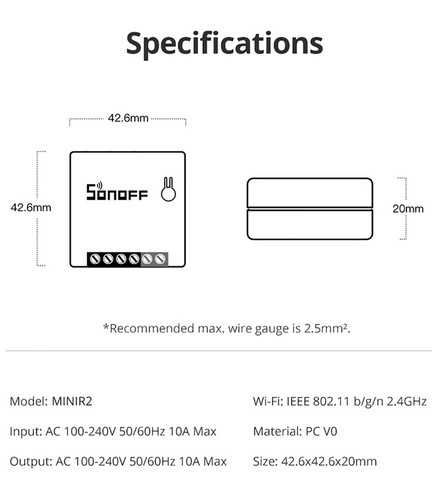 Sonoff Mini Wifi смарт реле, прекъсвач 10А - ewelink