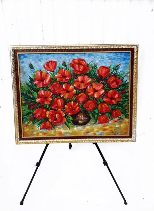 Продам картину \"Маки в вазе\" Авторская живопись маслом: 45 000 тг ...