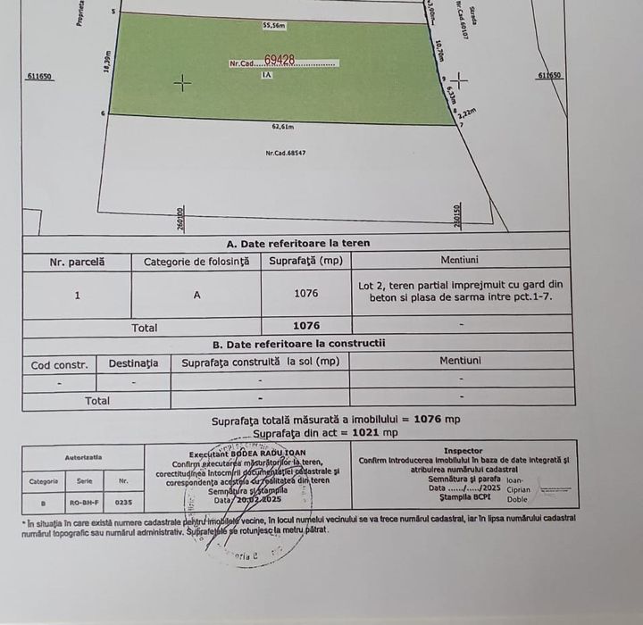 Teren Leș la drumul principal
