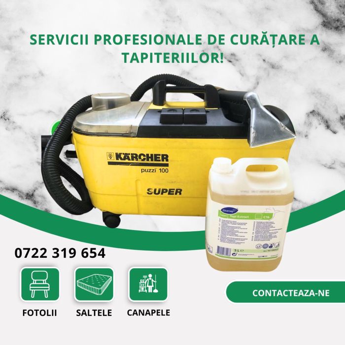 Curatare-spalare tapiterii canapele, fotolii, scaune, coltare, covoare