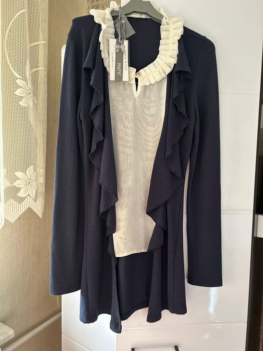 Туника синяя с белой вставкой