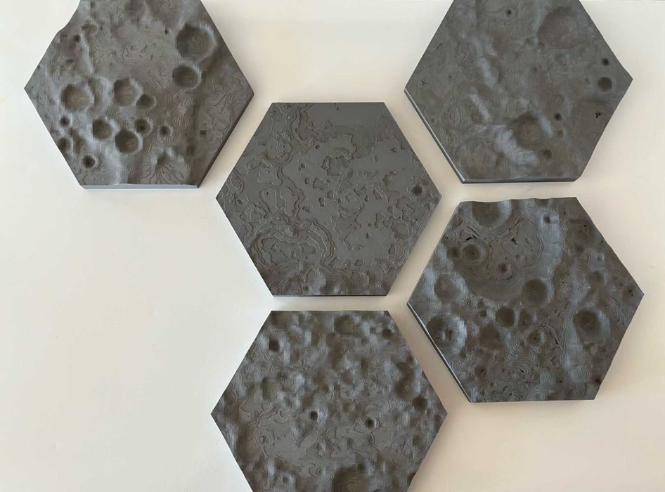 Hexagon Lună – Artă decorativă de perete