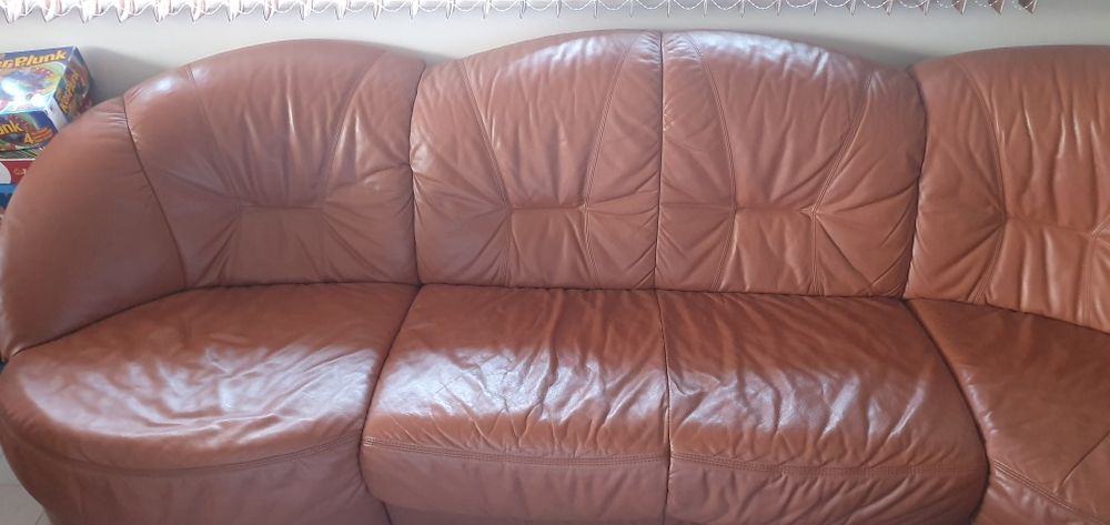 Ъглов диван - естествена кожа