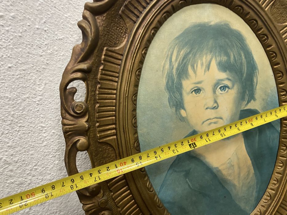 Ретро рамка картина в барокова стилизация с портрет Италия 1970