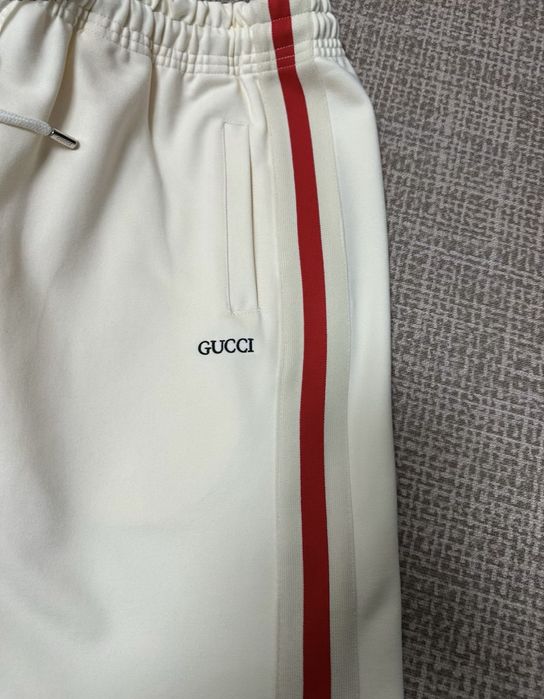 Pantaloni Scurți Gucci Alb Calitate Premium  White [Verificare Colet] Short Bermude