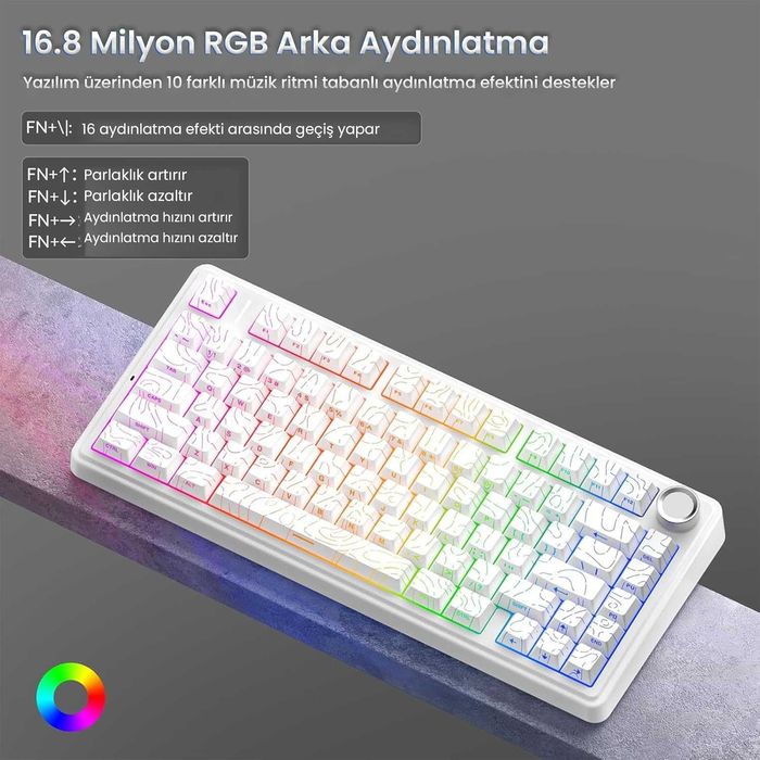 Механична клавиатура AULA F75 RGB Wireless