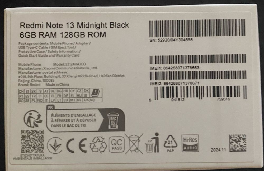Redmi note 13 128GB