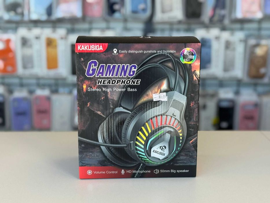 Casti Gaming Wireless,Microfon si Cablu 2xUSB-A/Jack, 2m, Lumini RGB