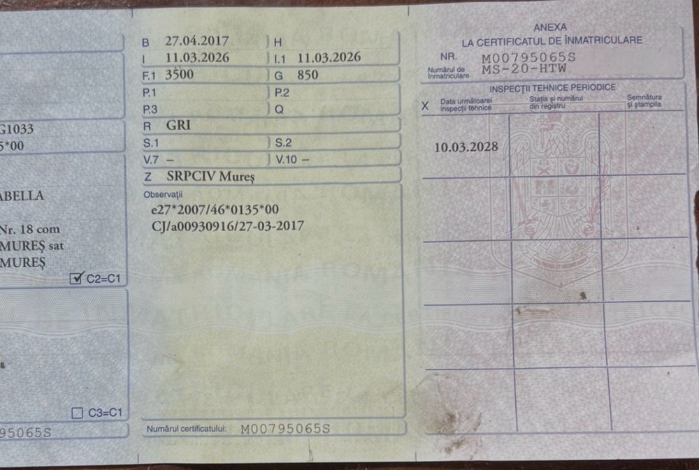 De vanzare platforma auto 3,5T/8,5m