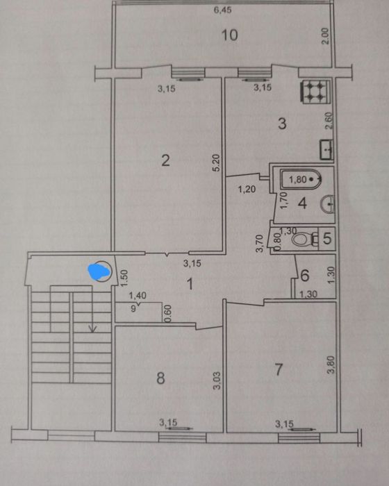 Продаётся трёхкомнатная на м-в Карасу 6 ( 275 школа )