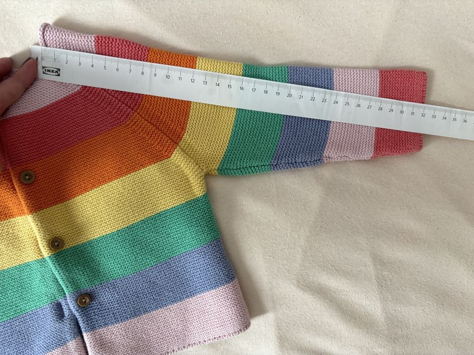 Pulover cu nasturi, curcubeu, Next, aprox 12 luni