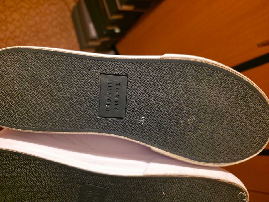 Pantofi sport Tommy Hilfiger low-cut de piele, Alb, 44