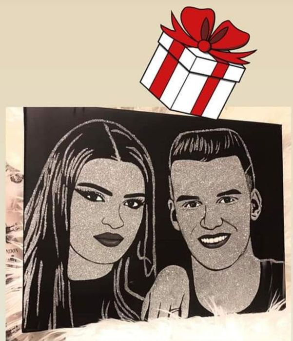 Portrete in sclipici si praf de stele canvas