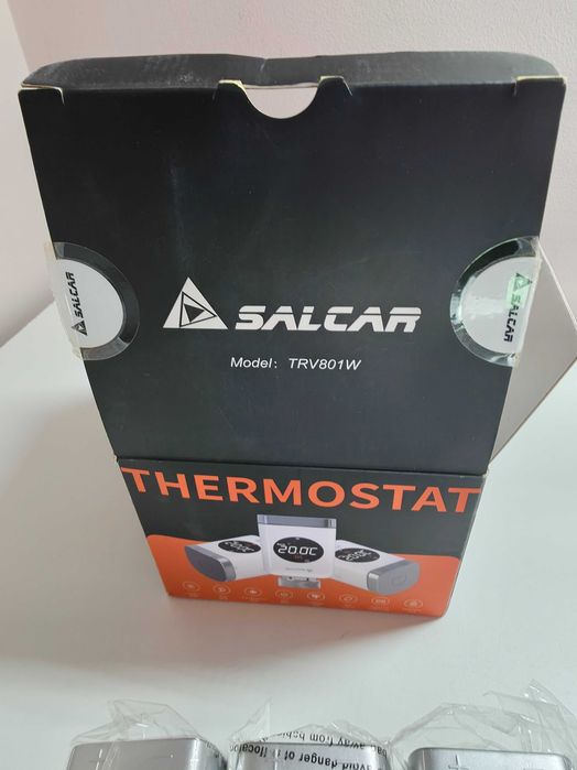 Set 3 termostate radiator SALCAR WiFi TRV801W, control vocal Alexa/Google, economisire energie