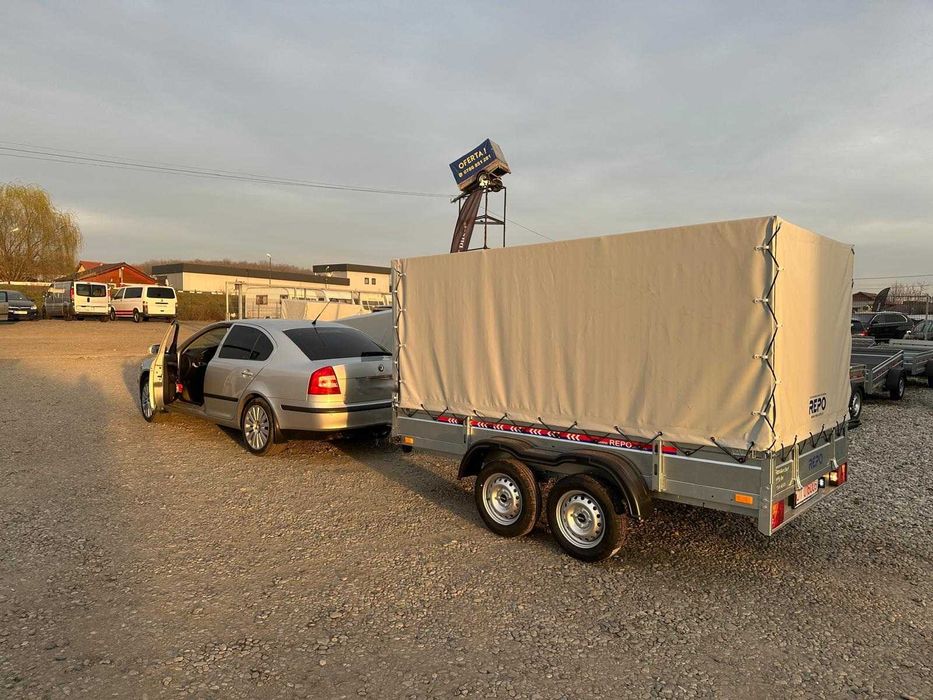 Remorca REPO auto 750kg 2 axe tandem apicol atv RAR CADOU