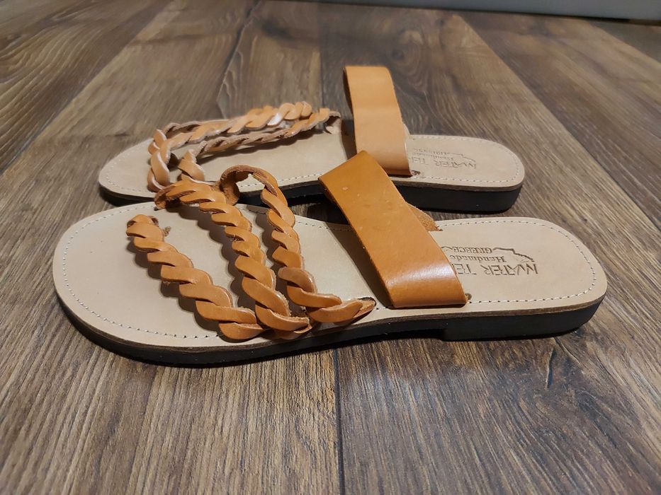 MATER TERRA slapi dama noi, piele naturala, nr.37, maro