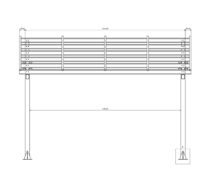 Carport auto zincat model Solar 200