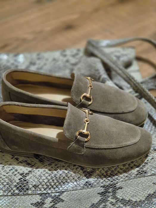 Дамски мокасини естествен велур 36 номер