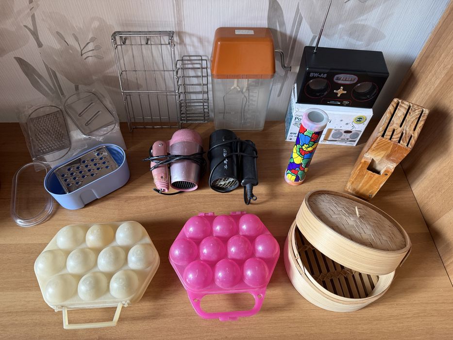 Разное для дома радио, лоток для яиц, фен, терка