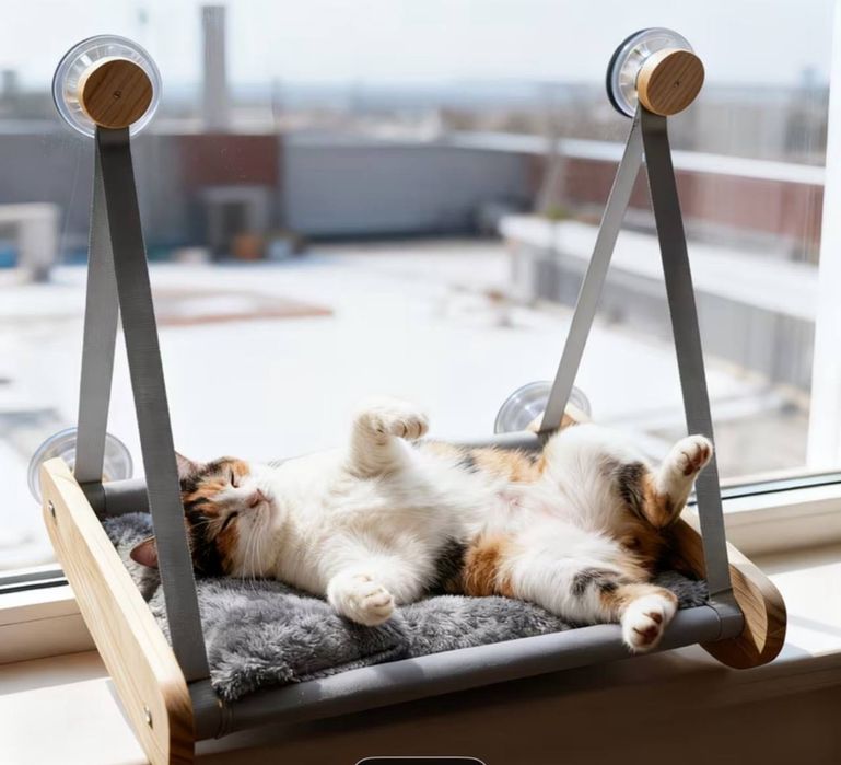 Дървен хамак за котки