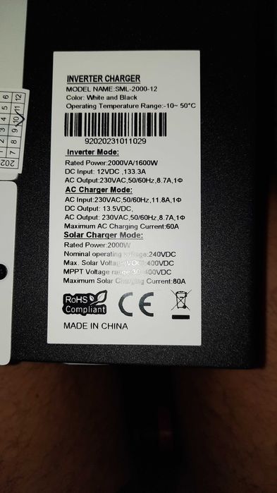 Sistem Hybrid Solar Y&H model  SML-1600W-12v-M80A