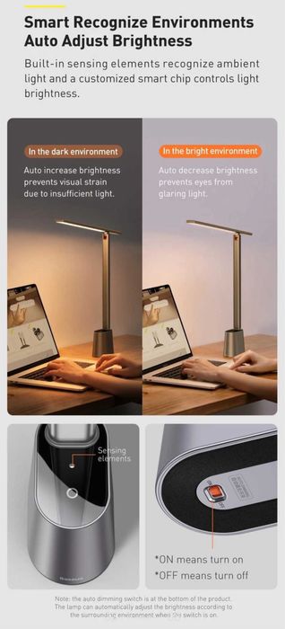 Baseus Беспроводная Настольная Лампа Smart Eye Series Rechargeable