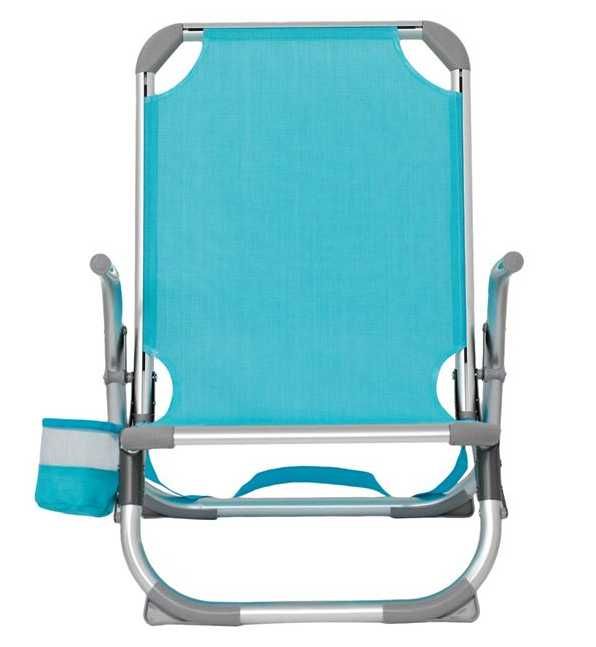 Тюркоазен плажен стол с дръжки 66x55x71cm S_1101809