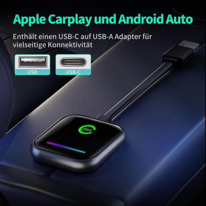 VANBAR 2в1 Безжичен адаптер за кола,Android/IOS,WIFI/Apple Carplay