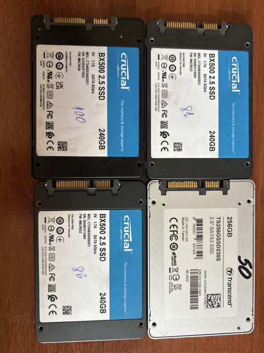 Продается SSD 4 шт по разным ценам