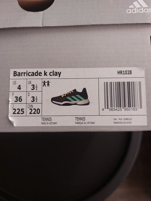 Маратонки ADIDAS Barricade K Clay HR1028 Черен