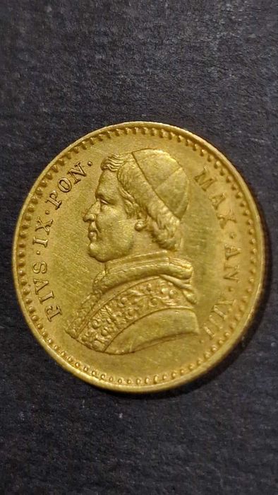 Златна монета 2,5скуди 1858R Ватикана 4,33и1 скудо 1853 Ватикана 1,73