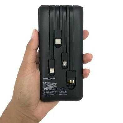 Power bank Мощна преносима батерия 10000mAh с вградени кабели