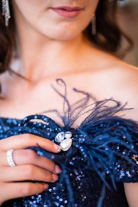 Абитуриентска рокля, тъмносиня русалка