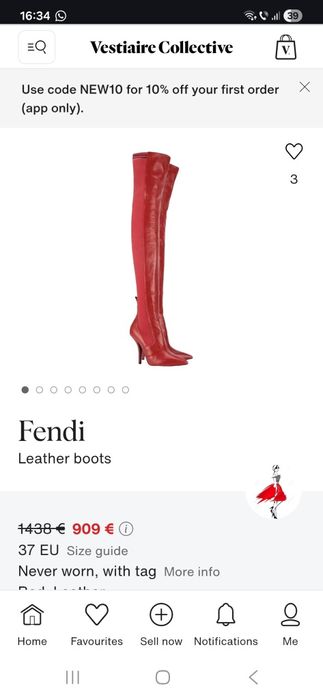 Cizme din piele fendi