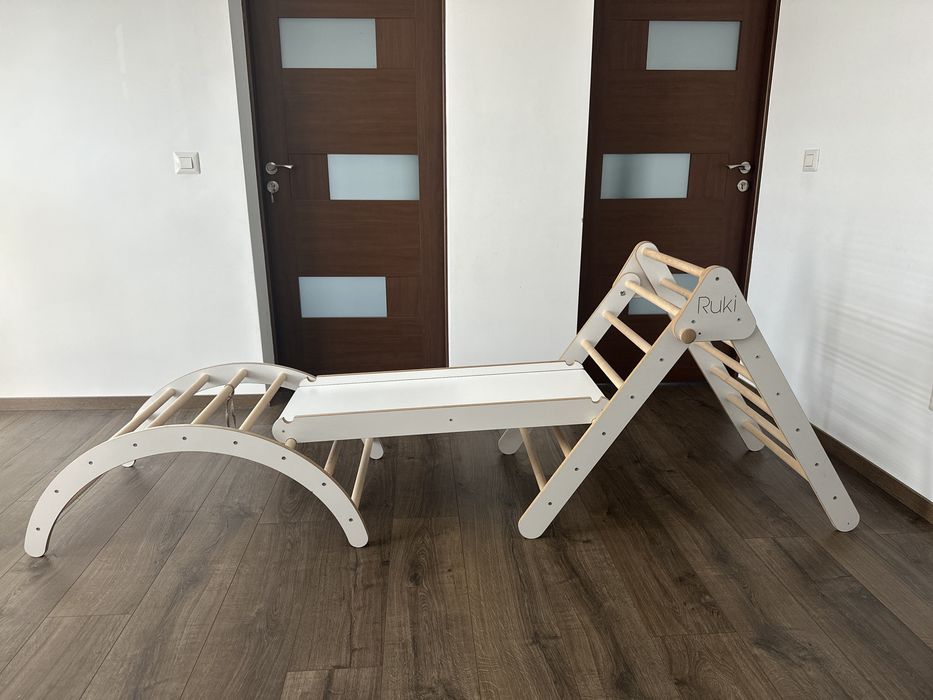 Set Montessori triunghi pikler,rampa, semicerc, perna