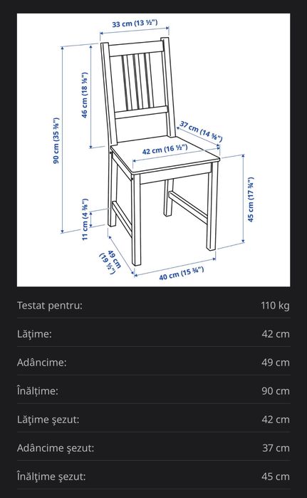 4 scaune IKEA Stefan negru-maro – set