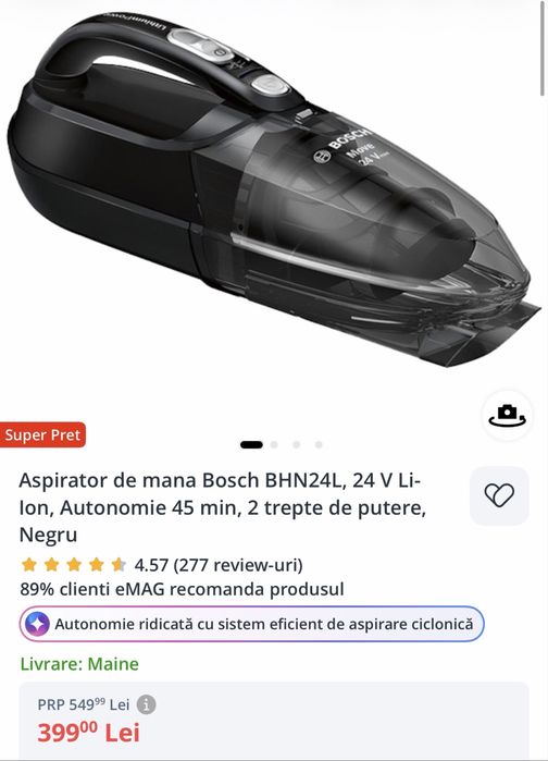 Aspirator de mana Bosch BHN24L, 24 V